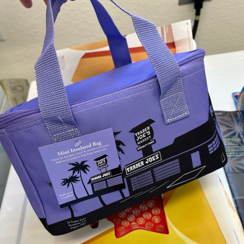 Trader Joe's Red Mini lavender Insulated Bag one size new